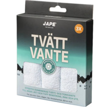 Förpackning med Jape tvätthandske, 3 stycken, för rengöring av alla ytor