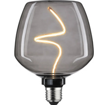 Dekorativ glödlampa med spiralformad glödtråd i grå glasfattning