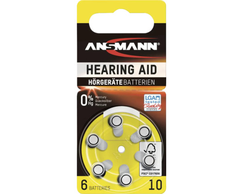 Ansmann hörapparatsbatterier, 6-pack