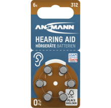 Ansmann hörbatterier, typ 312, 6 stycken