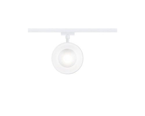 Vit skensarmatur med runt lamphuvud.