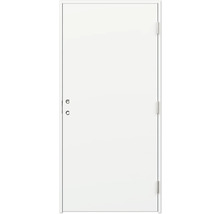 Vit innerdörr med beslag och gångjärn