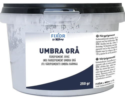 Färgpigment FIXOR BY NITOR Umbra grå 250G Fixor Umbra Grå färgpigment i en hink