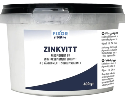 Zinkvitt färgpigment i 400-gramsbehållare