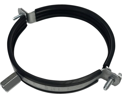 Rörklammer med gummiinlägg och skruvar