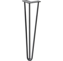 Enkelt hårnål bordsben med tre stavar och monteringsplatta