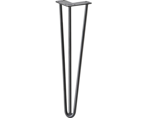 Enkelt hårnål bordsben med tre stavar och monteringsplatta