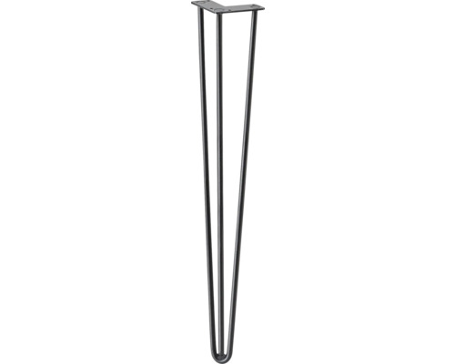 Bordsben av stål med tre stag och monteringsplatta