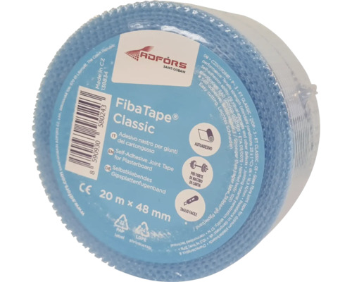 Adfors FibaTape Classic självhäftande fogtejp för gipsskivor, 20 meter gånger 48 millimeter