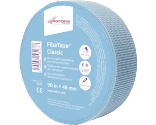 Adfors FibaTape Classic, 90 meter gånger 48 millimeter, för bearbetning av gipsskivor