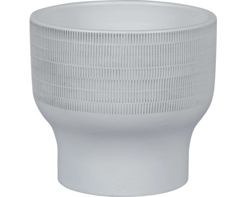 Blomkruka PASSION FOR POTTERY Le Havre Ø20x18cm vit Dekorativ blomkruka med räfflat mönster