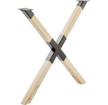 Bordsram i trä med X-formad design