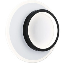 Rund LED-vägglampa med svart ram