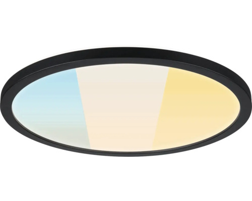 Rund taklampa med svart ram