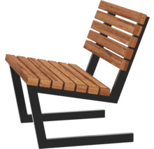 Trästol med svart metallram