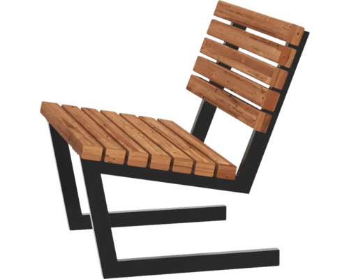 Stol PLUS Siesta Living ThermoWood® gyllenbrun Trästol med svart metallram