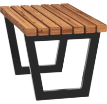 Träbänk med metallram