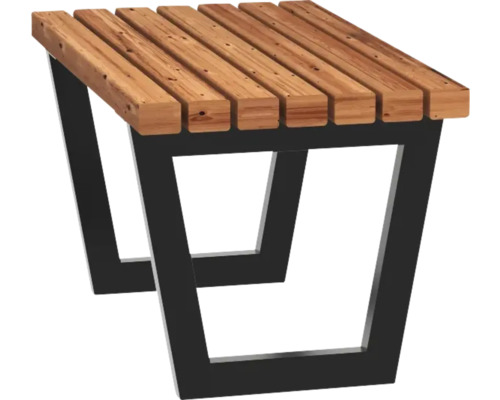 Träbänk med metallram