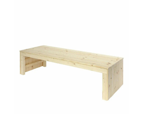 Sängram i trä av obehandlat trä