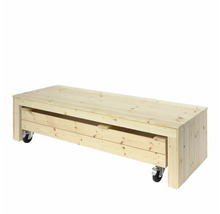 Rullande träpall med låda