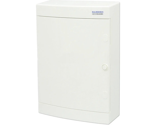 Elcentral med dörr och Malmbergs logotyp