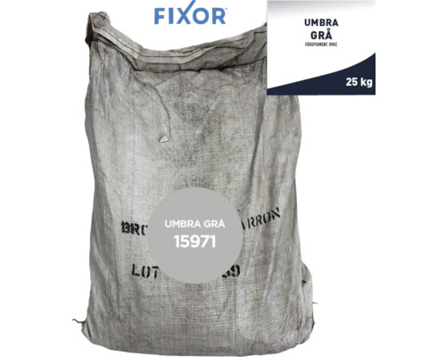 Säck med umbragrått färgpigment, 25 kg