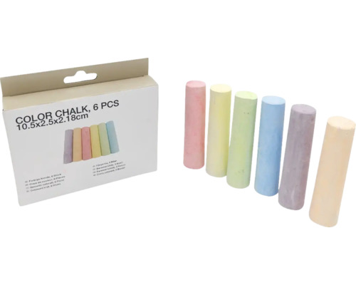 Färgkritor, 6 stycken, med förpackning