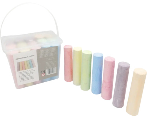 Hink med 15 bitar färgad gatukrita