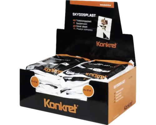 Konkret täckplast 4 x 5 meter i försäljningsdisplay