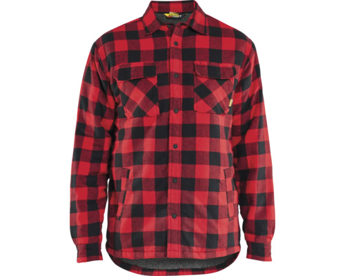 Flanellskjorta BLÅKLÄDER piléfodrad röd/svart strl. M Skjorta med rutmönster för skogshuggare