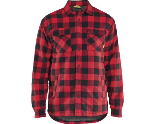 Flanellskjorta BLÅKLÄDER piléfodrad röd/svart strl. L Skjorta i lumberjack-stil med knappar och rutigt mönster