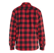 Skjorta i flanell med rutmönster, bakifrån