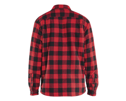 Skjorta i flanell med rutmönster, bakifrån