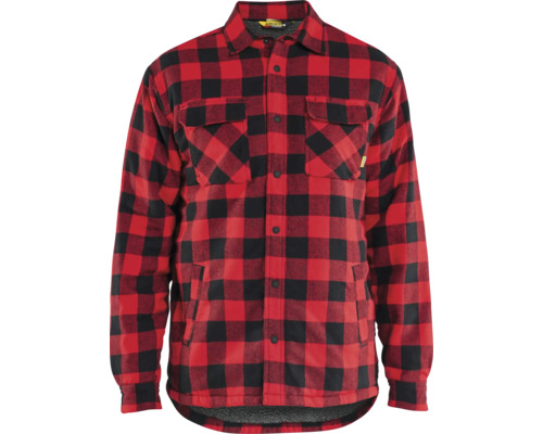 Flanellskjorta BLÅKLÄDER piléfodrad röd/svart strl. XL Skjorta med knäppning och rutigt mönster