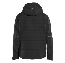 Bakifrån av en vadderad jacka med huva