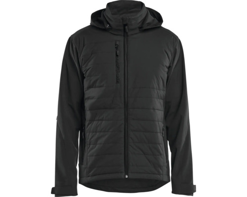 Hybridjacka BLÅKLÄDER svart strl. L Svart, kviltad arbetsjacka med huva