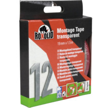 Roxolid Monteringstejp transparent, 19 mm x 1,5 m