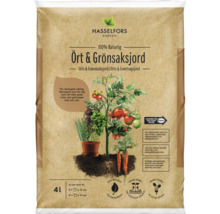 Säck ört- och grönsaksjord från Hasselfors Garden, 4 liter, för ekologisk odling