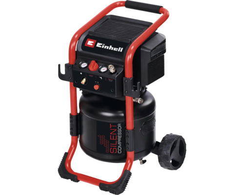 Einhell kompressor med hjul och röd ram
