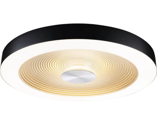 Plafond PAULMANN Volea svart/guld 40cm Rund taklampa med koncentriska cirklar