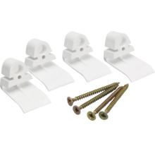 Fyra rullgardinsstopp med skruvar