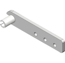 Metallfäste med tre hål och cylindrisk tapp