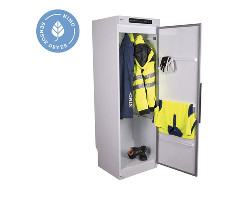 Nimo Sensor torkskåp med arbetskläder, jackor, handskar och skor