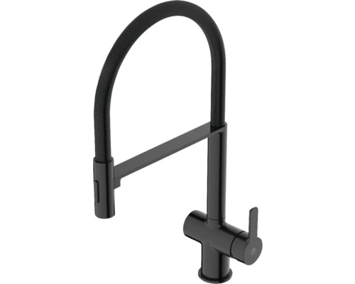 Köksblandare GUSTAVSBERG Estetic sensor mattsvart blyfri pull of pip 8312268 Svart köksblandare med flexibel pip