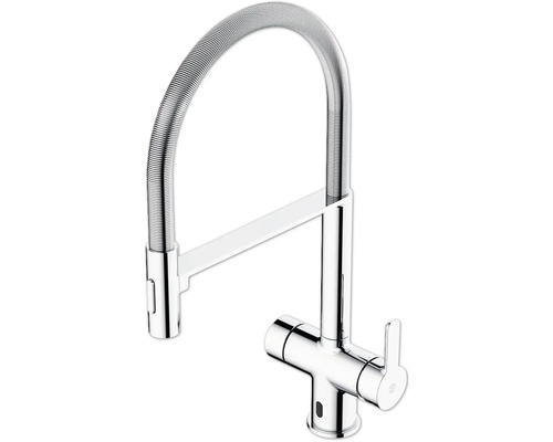 Köksblandare med dusch GUSTAVSBERG Estetic sensor krom blank blyfri pull of pip 8316004 Köksblandare med flexibel pip