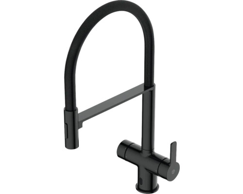 Köksblandare med dusch GUSTAVSBERG Estetic sensor mattsvart blyfri pull of pip 8316005 Köksblandare med flexibel pip