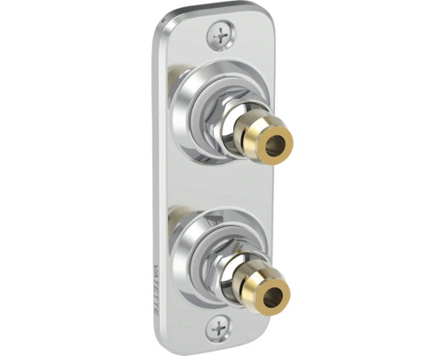 Kopplingsbricka VATETTE Kopplingsbricka V6 2-rör inv lekmutter 16x2,0-2,25 förkromad/polerad 8511025 Dubbelanslutning för vinkelventil för anslutning av kran och diskmaskin