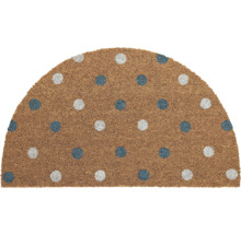 Halvcirkelformad kokosfibermatta med prickigt mönster