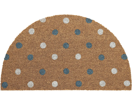 Halvcirkelformad kokosfibermatta med prickigt mönster