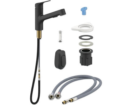 Köksblandare med tillbehör för installation